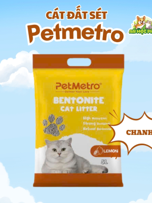 CÁT VỆ SINH CHO MÈO PETMETRO BENTONITE HƯƠNG CHANH- 15L