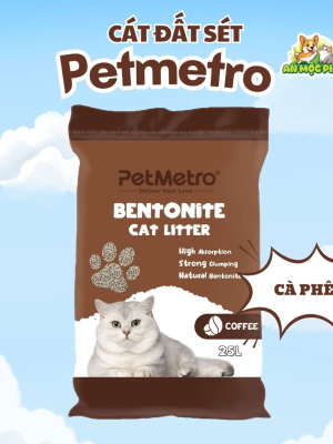 CÁT VỆ SINH CHO MÈO PETMETRO BENTONITE HƯƠNG CÀ PHÊ - 25L
