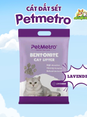 CÁT VỆ SINH CHO MÈO PETMETRO BENTONITE HƯƠNG LAVENDER - 15L