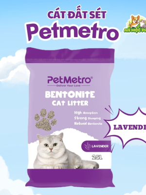 CÁT VỆ SINH CHO MÈO PETMETRO BENTONITE HƯƠNG LAVENDER - 25L