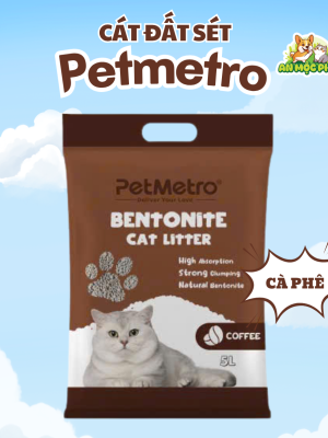 CÁT VỆ SINH CHO MÈO  PETMETRO BENTONITE HƯƠNG CÀ PHÊ - 15L