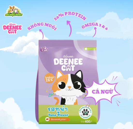 HẠT THỨC ĂN DINH DƯỠNG CHO MÈO DEENEE CAT VỊ CÁ NGỪ - 400GR