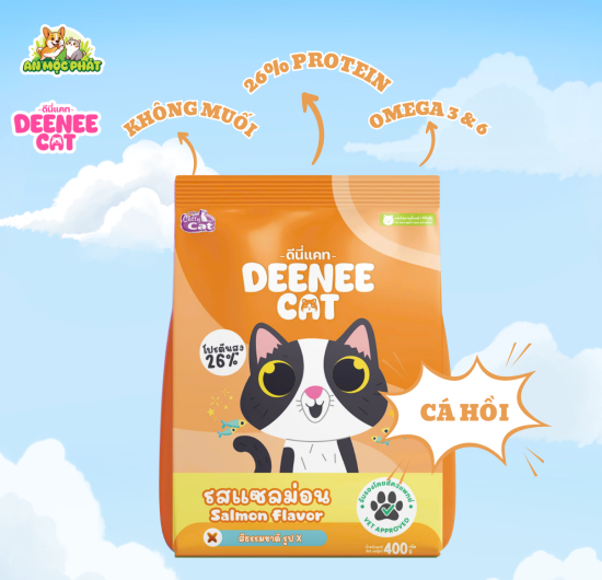 HẠT THỨC ĂN DINH DƯỠNG CHO MÈO DEENEE CAT VỊ CÁ HỒI - 400GR