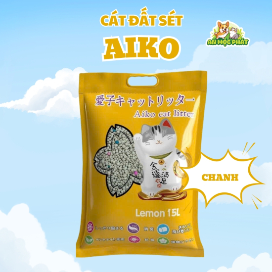 CÁT VỆ SINH CHO MÈO AIKO BENTONITE HƯƠNG CHANH- 15L