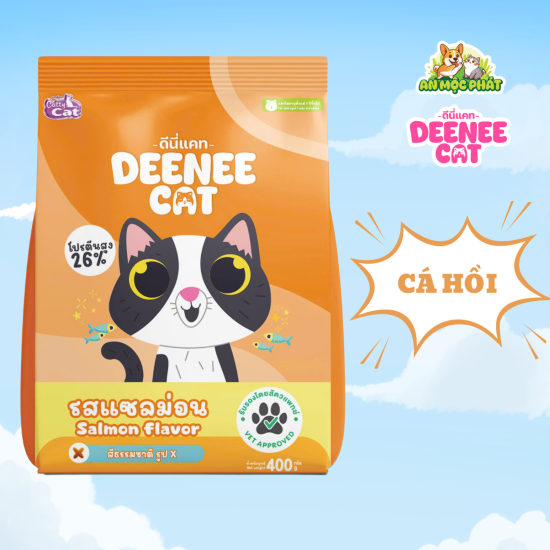 HẠT THỨC ĂN DINH DƯỠNG CHO MÈO DEENEE CAT VỊ CÁ HỒI - 400GR